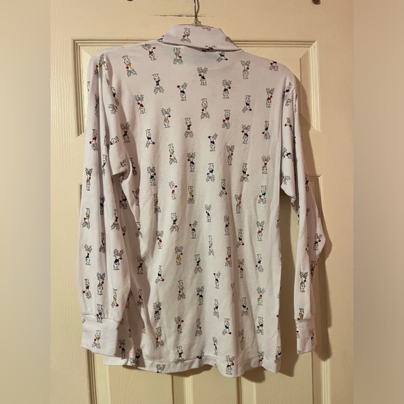 Boynton Women's Multi Reindeer Holiday Turtleneck Long Sleeve Top Size Medium - Picture 3 of 3
